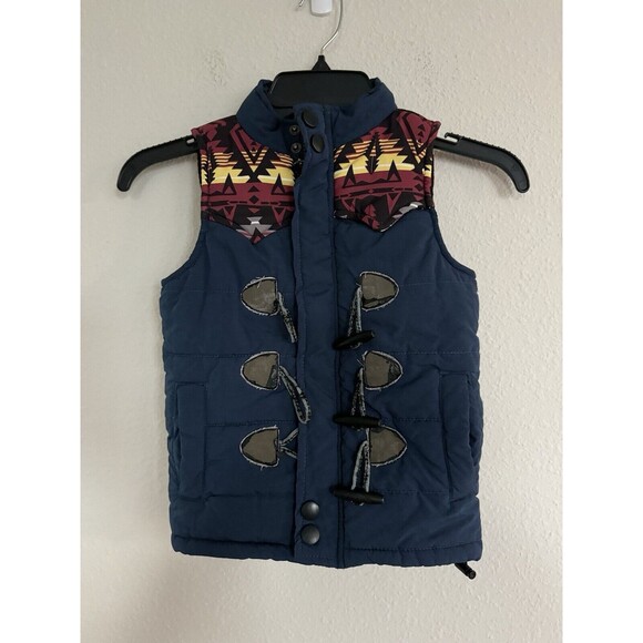 Nordstrom soveriegn code 4T Southwestern aztec Tribal distressed puffer vest - Picture 1 of 3